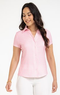Tee-shirt vichy manches courtes