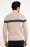Pull rayé beige et marine