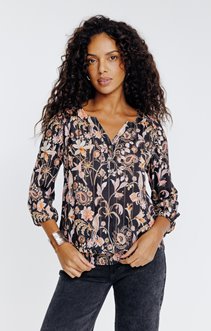 Tunique col rond avec bas smocké