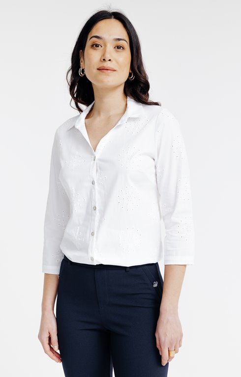 Chemise unie avec motif en gomme