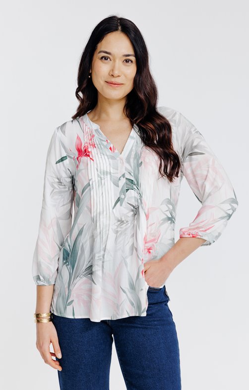 Tunique col mao avec plis