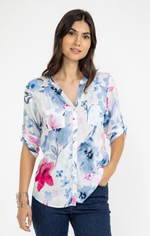 Tunique imprimé fleurs avec plis