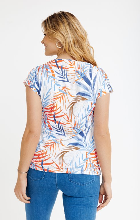T-Shirt Femme avec Imprimé Palmier