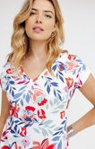 Tee-shirt été imprimé fleur graphique