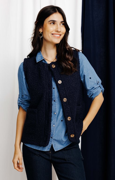 Gilet sans manches bouclette