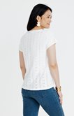 Tee-shirt manches courtes en dentelle