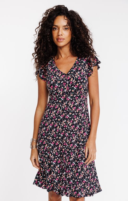 Robe courte patineuse en maille