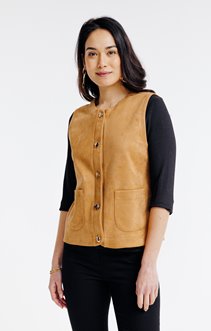 Gilet sans manches en suédine