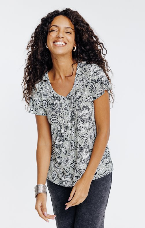 Tee-shirt avec plis imprimé bandana