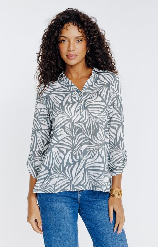 Tunique imprimée col chemise