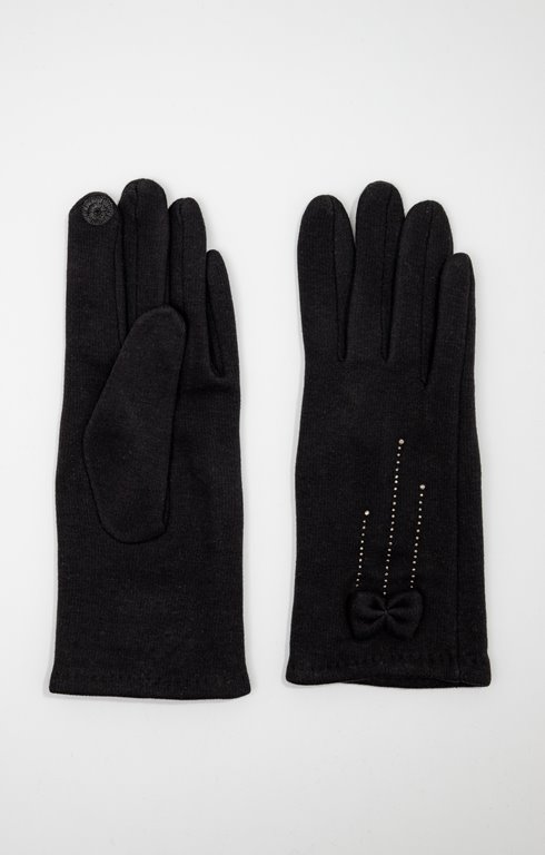 Gants tricot détail nœud