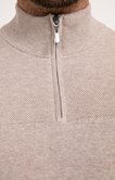 Pull col montant uni chambray
