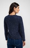 Cardigan détails festonnés au col