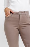 Pantalon 7/8 brodé en coton viscose