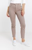 Pantalon 7/8 brodé en coton viscose
