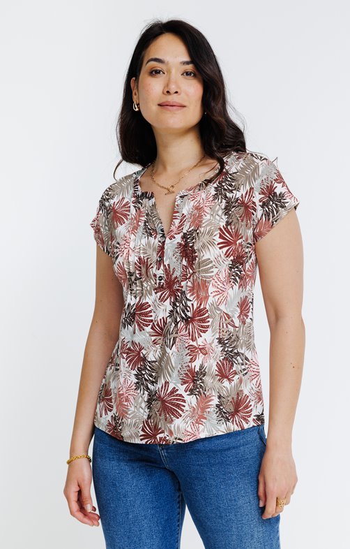 Tee-shirt manches courtes col mao