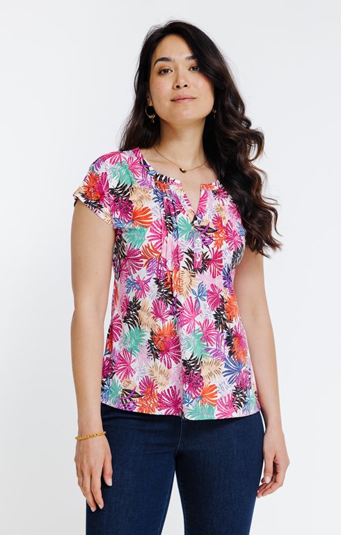 Tee-shirt manches courtes col mao