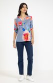 Tunique rayée imprimé fleur
