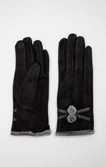 Gants fantaisie en suédine