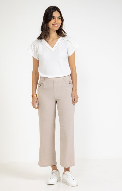 Pantalon fluide large avec ceinture