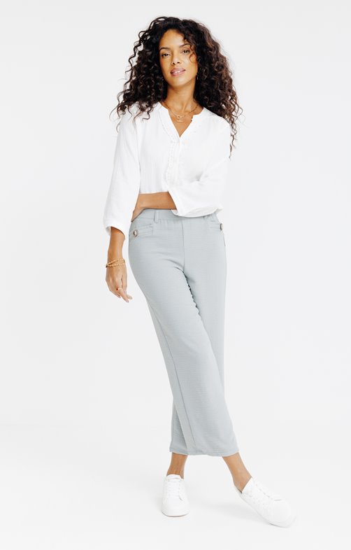 Pantalon fluide large avec ceinture