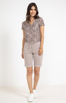 Bermuda en coton stretch et ceinture