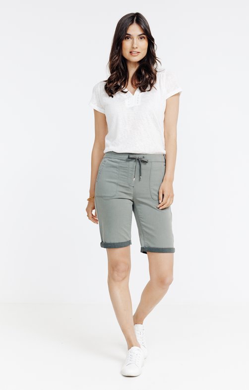 Bermuda en coton stretch et ceinture