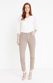Pantalon 7/8 coton slim détail broderie