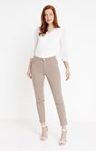 Pantalon 7/8 coton slim détail broderie