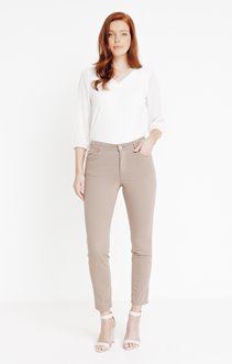 7/8 coton coupe slim détail broderie