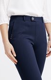 Pantalon maille coupe slim bouton