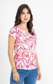 Tee-shirt imprimé col mao