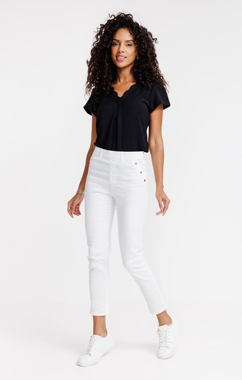 Pantalon tregging stretch, avec pression