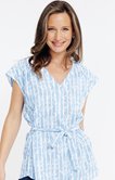 Tunique rayée nouée à la taille
