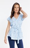 Tunique rayée nouée à la taille