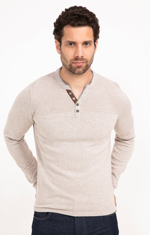 Pull col tunisien uni rick