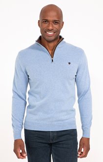 Pull col montant uni mousse