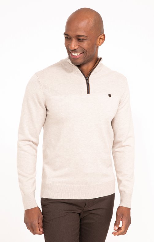Pull col montant uni mousse