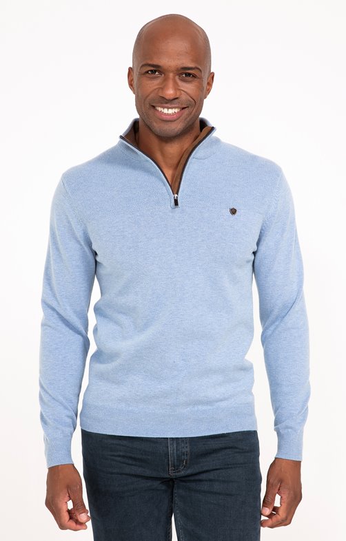 Pull col montant uni mousse