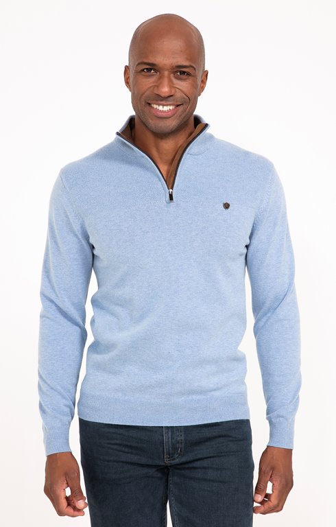 Pull col montant uni mousse