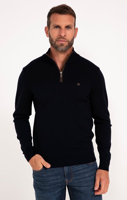 Pull col montant uni mousse