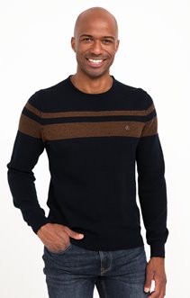 Pull col rond rayé bico
