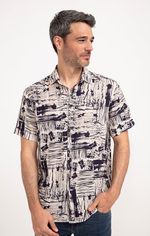 Chemise à manches courtes grillage