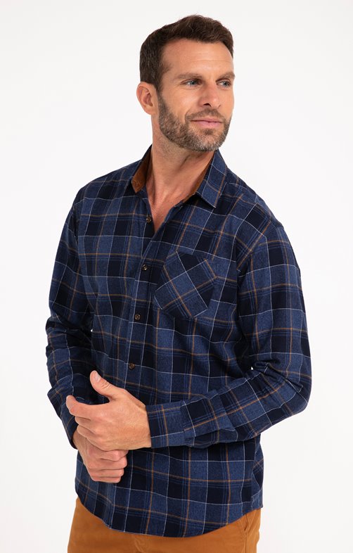Chemise manches longues à carreaux Diane