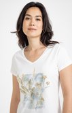 Tee-shirt imprimé fleurs col v