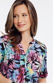 Chemise longue à imprimé tropical
