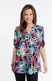 Chemise longue à imprimé tropical