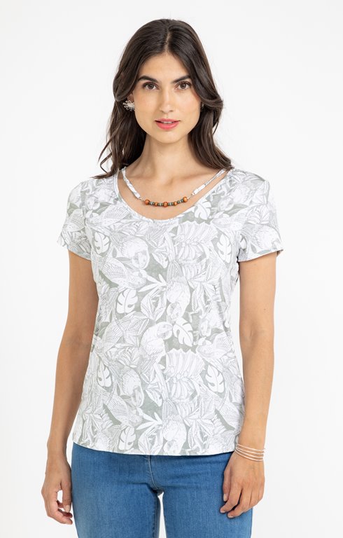 Tee-shirt imprimé col polo