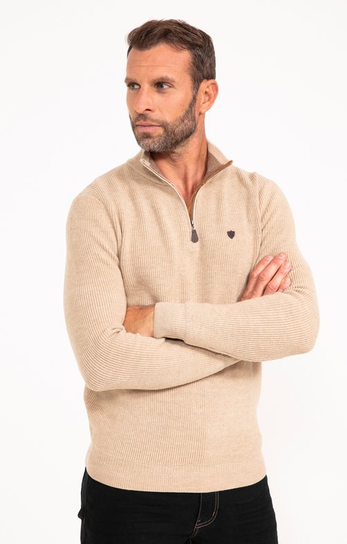 Pull col montant uni Côte