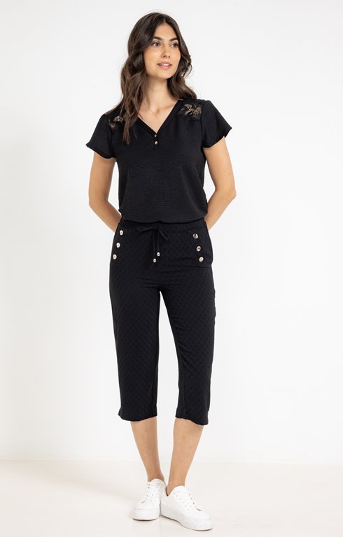 Pantalon coupe jump détails boutons